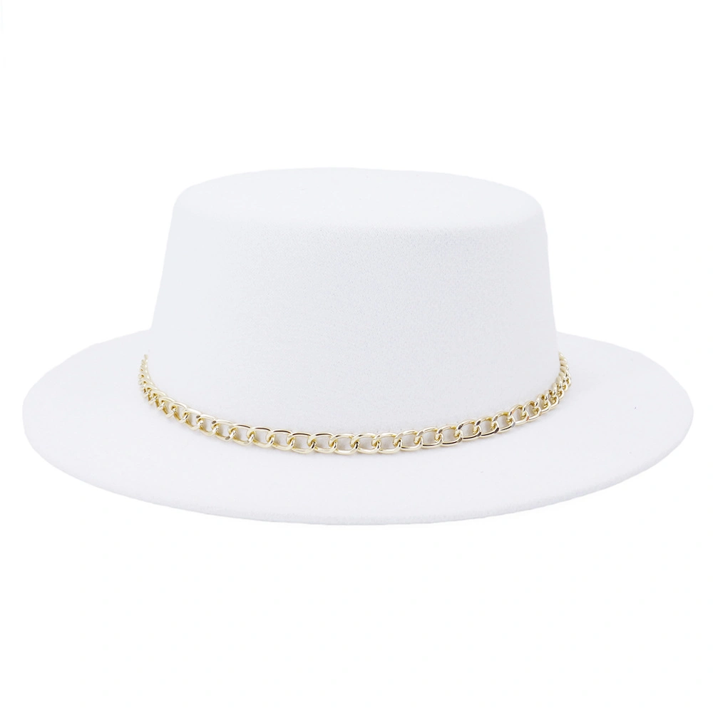 Fashion Hat Wide Brim Fedora Hats for Women and Men Classic Felt Panama Hat Dress Hat with Belt Buckle