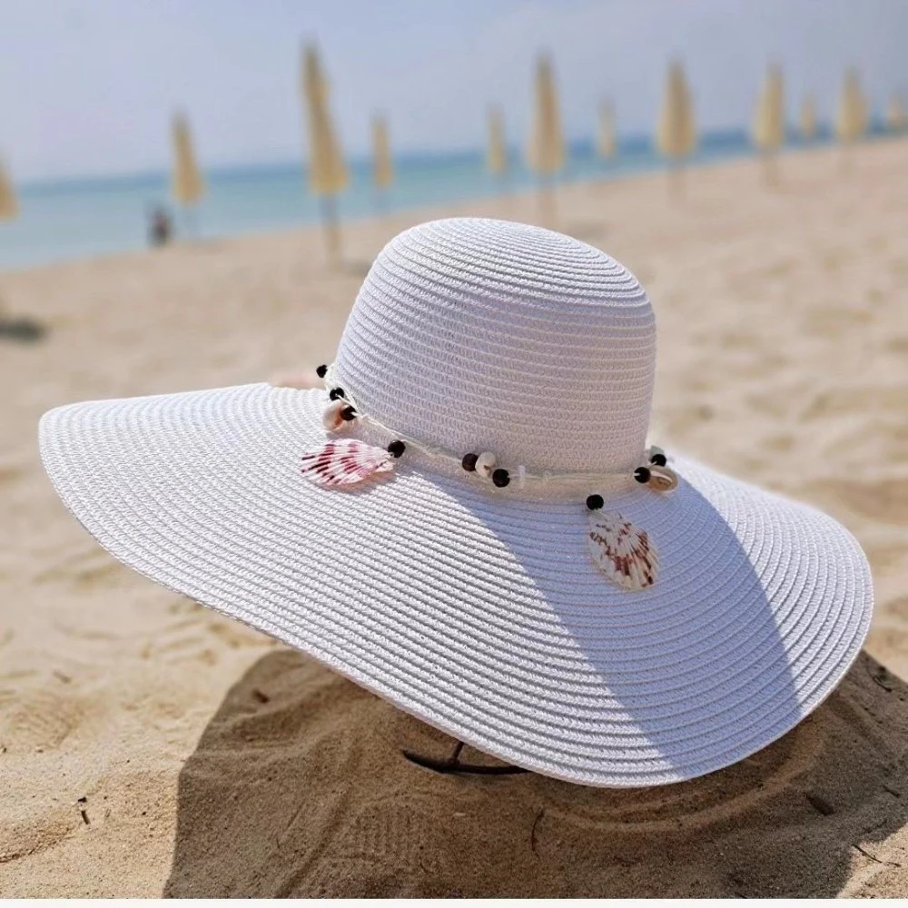 Women Summer Wide Brim Straw Sunhat Ladies Hats Travel Beach Ci23435